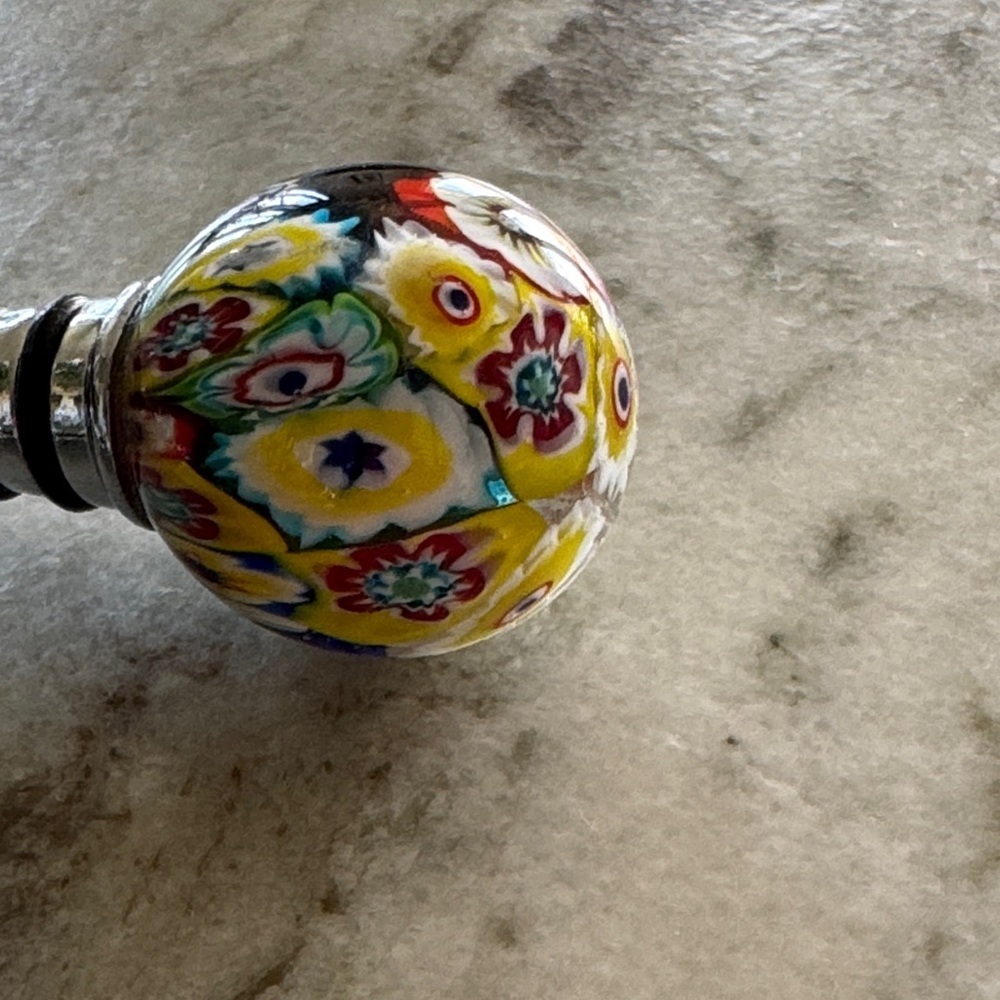 Vintage Millefiori Murano Style Multicolor Glass Bottle Stopper - Picture 8 of 9